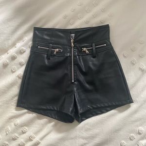 Black Leather Shorts